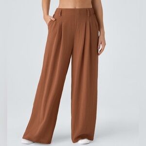 New Halara large palazzo wide leg trouser pants ladies brown